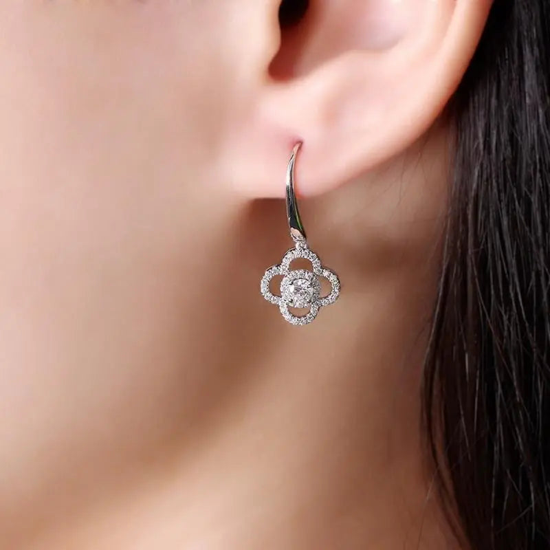14k White Gold Drop Moissanite Earrings 0.5ctw Moissanite Engagement Rings & Jewelry | Luxus Moissanite