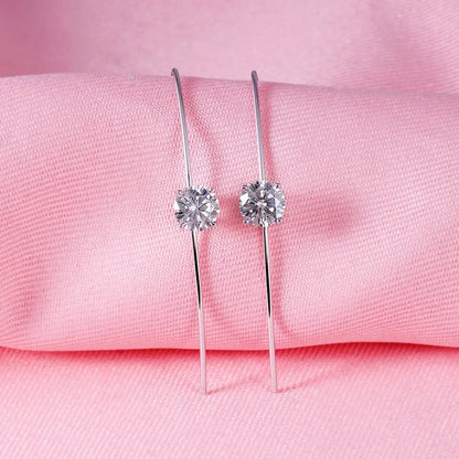 14k White Gold Drop Moissanite Earrings 2ctw Moissanite Engagement Rings & Jewelry | Luxus Moissanite | Beautiful Drop Earrings