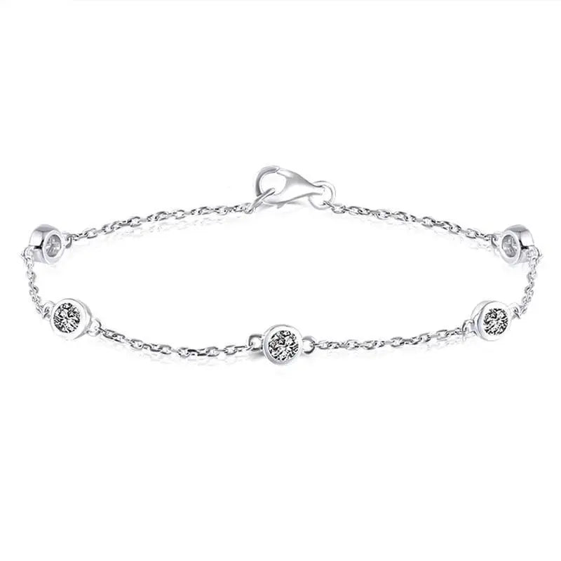 14k White Gold Moissanite Bracelet 0.55ctw Moissanite Engagement Rings & Jewelry | Beautiful Bracelet | Luxus Moissanite