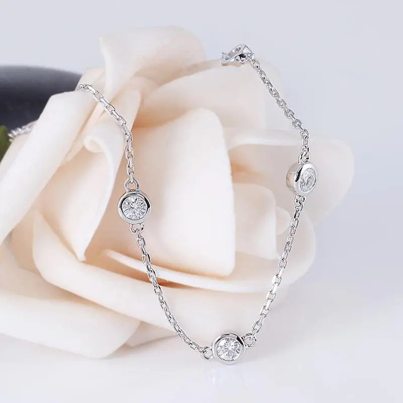 14k White Gold Moissanite Bracelet 0.55ctw Moissanite Engagement Rings & Jewelry | Beautiful Bracelet
| Luxus Moissanite