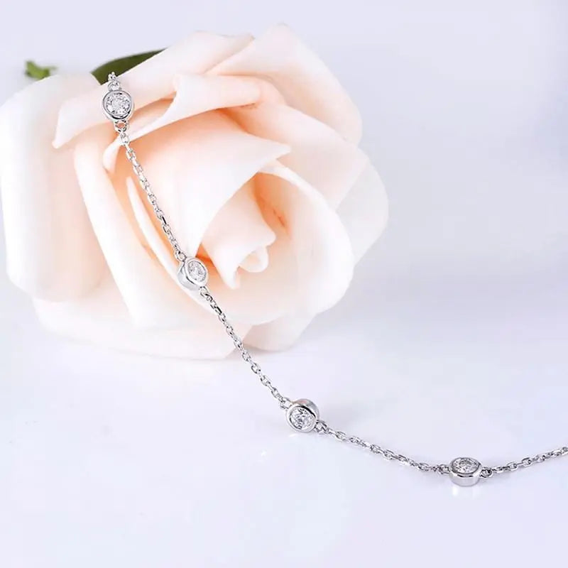 14k White Gold Moissanite Bracelet 0.55ctw Moissanite Engagement Rings & Jewelry | Beautiful Bracelet
Luxus Moissanite