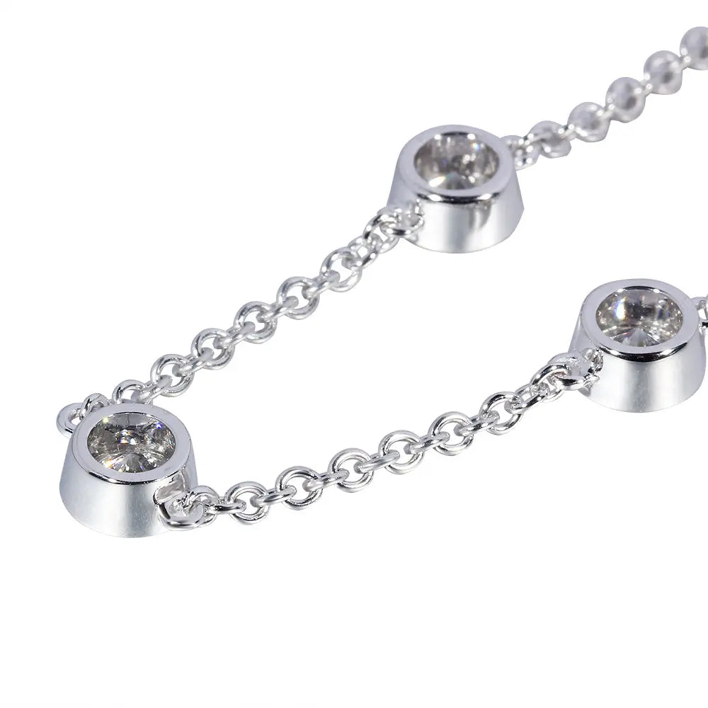 14k White Gold Moissanite Bracelet 0.75ctw Moissanite Engagement Rings & Jewelry | White Gold Bracelet | Luxus Moissanite