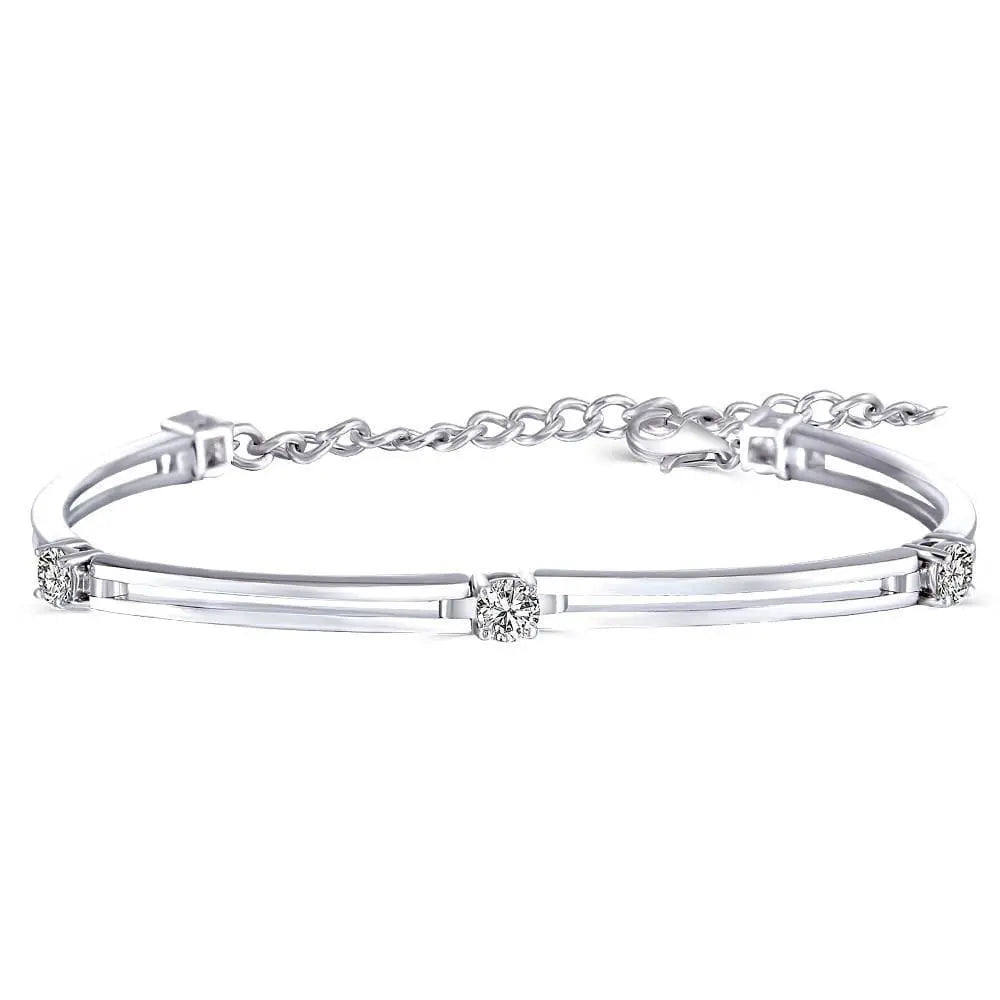 14k White Gold Moissanite Bracelet 5 Stone 1.25ctw Moissanite Engagement Rings & Jewelry | Luxus Moissanite | Buy the Best 5 Stone Bracelet Today!