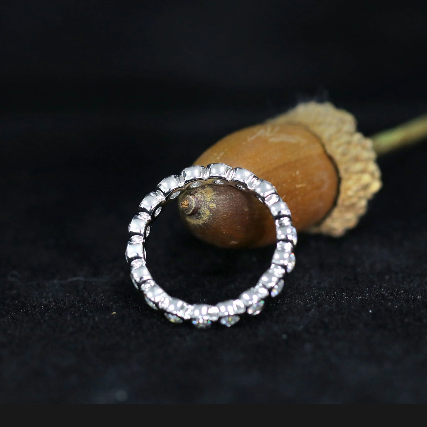 14k White Gold Moissanite Eternity Ring 1.08ct Total Moissanite Engagement Rings & Jewelry | Luxus Moissanite | 14k White Gold Moissanite Eternity Ring Thin 1.08ct Total