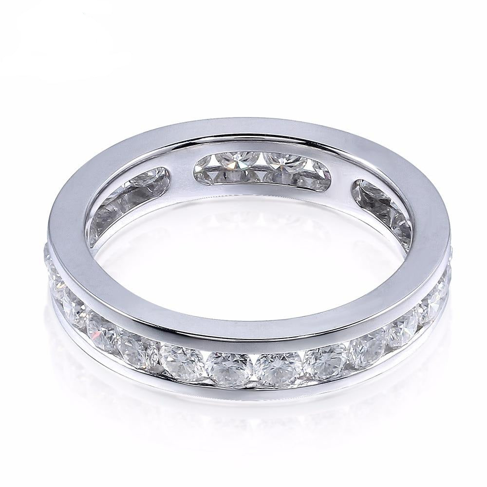 14k White Gold Moissanite Eternity Ring 1.6ct Total Moissanite Engagement Rings & Jewelry | Luxus Moissanite