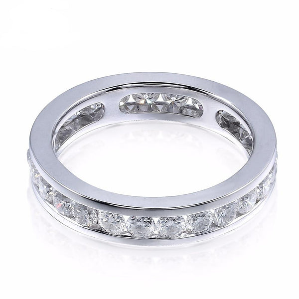 14k White Gold Moissanite Eternity Ring 1.6ct Total Luxus Moissanite