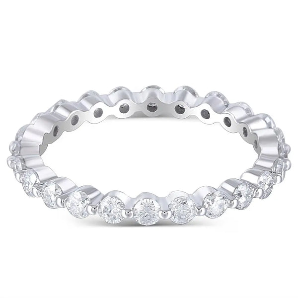14k White Gold Moissanite Eternity Ring 1ct Total