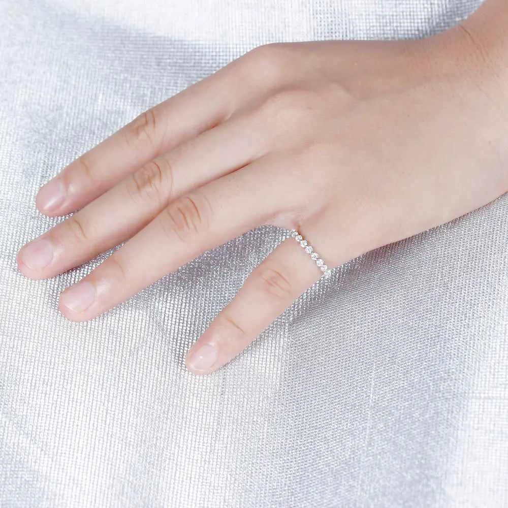 14k White Gold Moissanite Eternity Ring 1ct Total Moissanite Engagement Rings & Jewelry | Luxus Moissanite | Eternity Ring Moissanite