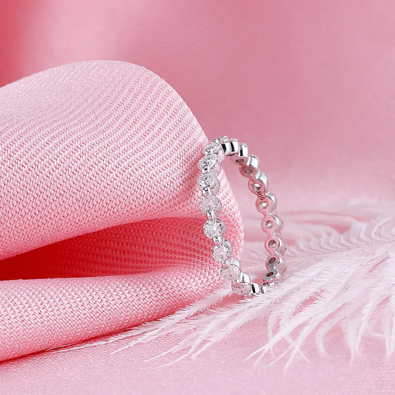 14k White Gold Moissanite Eternity Ring 1ct Total Moissanite Engagement Rings & Jewelry | Luxus Moissanite