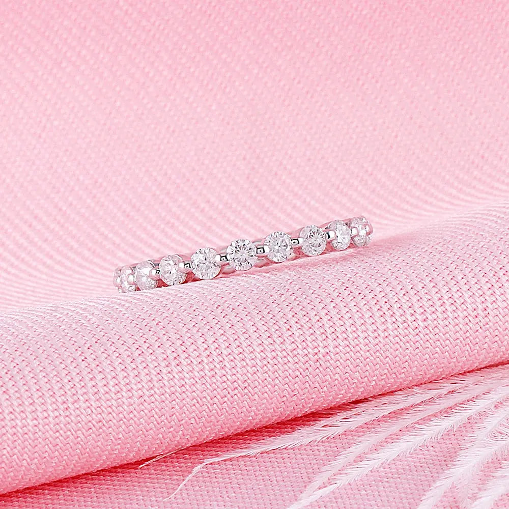 14k White Gold Moissanite Eternity Ring 1ct Total Moissanite Engagement Rings & Jewelry | Luxus Moissanite