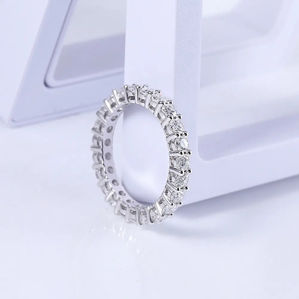 14k White Gold Moissanite Eternity Ring Approx 1.5 Carat Total Moissanite Engagement Rings & Jewelry | Luxus Moissanite
