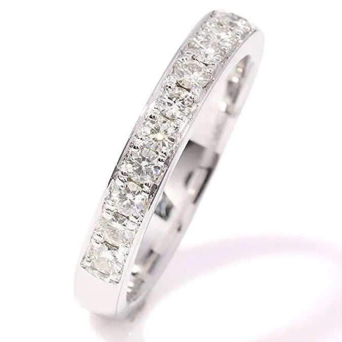 14k White Gold Moissanite Half Eternity / Wedding Band 0.45ct Total Moissanite Engagement Rings & Jewelry | Luxus Moissanite | Half Eternity Band Moissanite