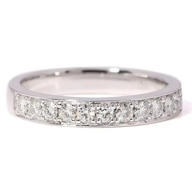 14k White Gold Moissanite Half Eternity / Wedding Band 0.45ct Total Moissanite Engagement Rings & Jewelry | Luxus Moissanite
