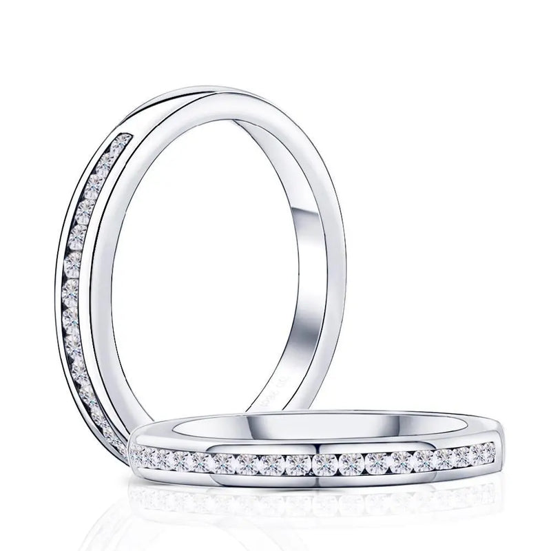 14k White Gold Moissanite Half Eternity Ring / Wedding Band 0.25ct Moissanite Engagement Rings & Jewelry | Luxus Moissanite