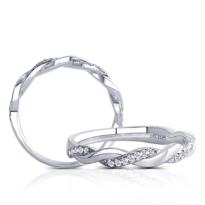 14k White Gold Moissanite Half Eternity Ring / Wedding Band 0.35ct Total Moissanite Engagement Rings & Jewelry | Luxus Moissanite
