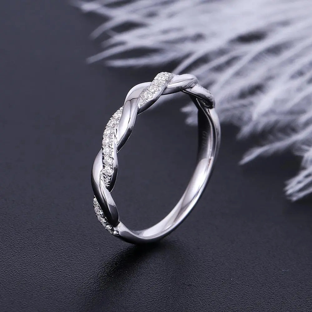 14k White Gold Moissanite Half Eternity Ring / Wedding Band 0.35ct Total Moissanite Engagement Rings & Jewelry | Luxus Moissanite | Wedding Ring Half Eternity
