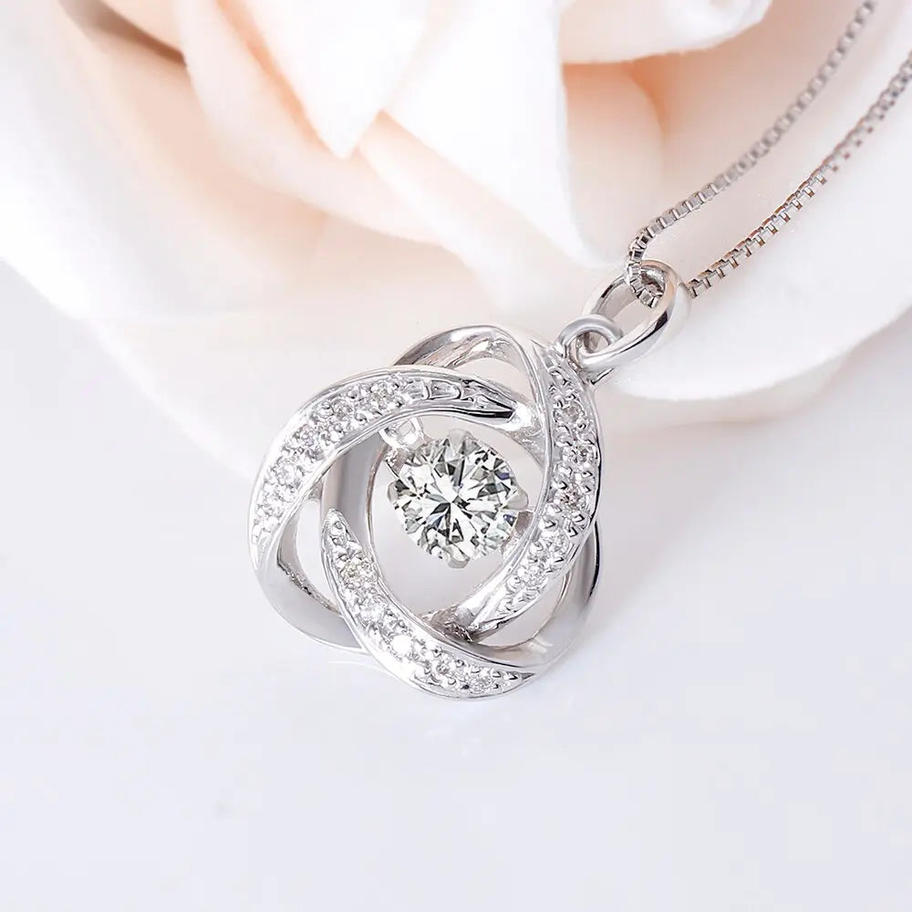 14k White Gold Moissanite Princess Necklace / Pendant 0.25ct Center Stone Moissanite Engagement Rings & Jewelry | Luxus Moissanite