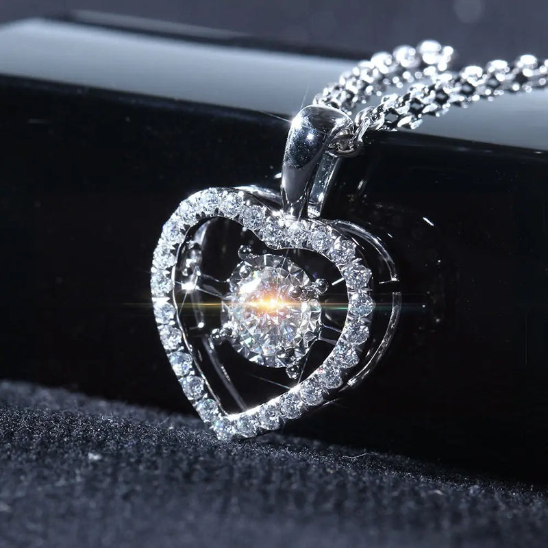 14k White Gold Moissanite Necklace / Pendant 0.5ct Center Stone Moissanite Engagement Rings & Jewelry | Luxus Moissanite