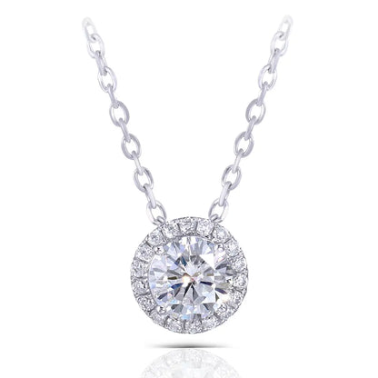 14k White Gold Moissanite Necklace / Pendant 1.3ct Total Moissanite Engagement Rings & Jewelry | Luxus Moissanite