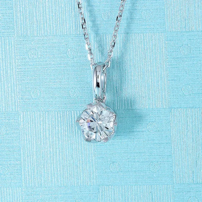 14k White Gold Moissanite Necklace / Pendant 1ct Moissanite Engagement Rings & Jewelry | Beautiful Necklace Pendant |Luxus Moissanite