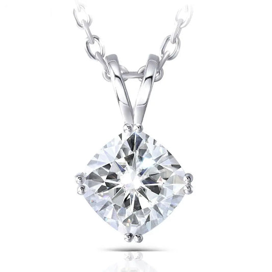 14k White Gold Moissanite Necklace / Pendant 2ct Moissanite Engagement Rings & Jewelry | Luxus Moissanite