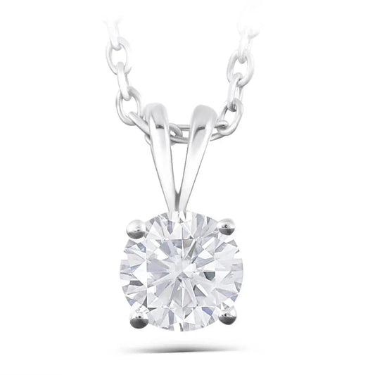 14k White Gold Moissanite Necklace 1ct Moissanite Engagement Rings & Jewelry | Luxus Moissanite /  Necklaces Necklace 