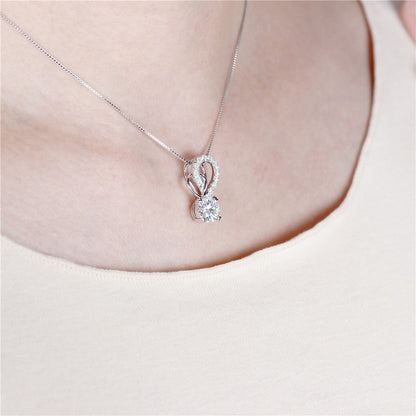 14k White Gold Moissanite Pendant / Necklace 1.77ctw Moissanite Engagement Rings & Jewelry | Luxus Moissanite