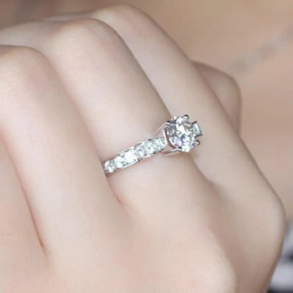 14k White Gold Moissanite Ring 1.6ct Total Moissanite Engagement Rings & Jewelry | Luxus Moissanite | Unique Engagement Ring Brands