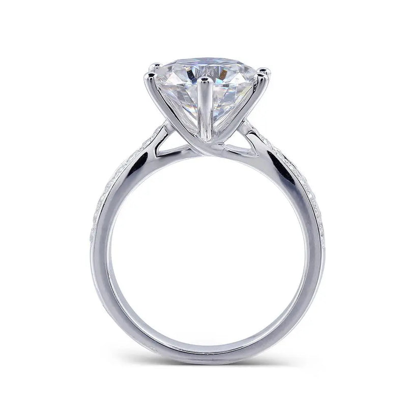 14k White Gold Moissanite Ring 1ct, 2ct, & 3ct, Center Stone Options Moissanite Engagement Rings & Jewelry | Luxus Moissanite