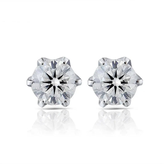 14k White Gold Moissanite Stud Earrings 0.5ctw Moissanite Engagement Rings & Jewelry | Luxus Moissanite | Affordable Stud Earrings