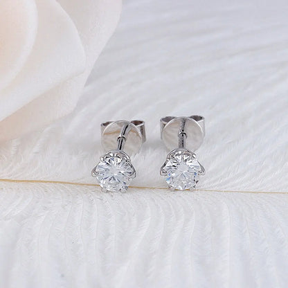 14k White Gold Moissanite Stud Earrings 0.5ctw Moissanite Engagement Rings & Jewelry | Luxus Moissanite