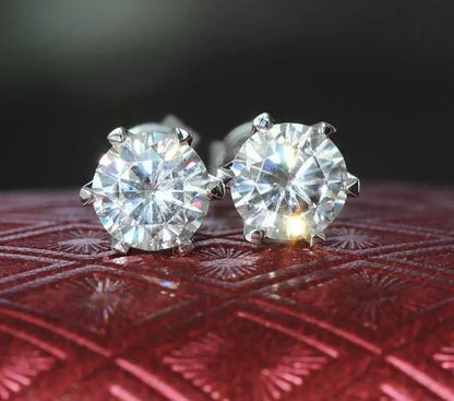 14k White Gold Moissanite Stud Earrings 1.6ctw Moissanite Engagement Rings & Jewelry | Luxus Moissanite | White Gold Earrings 14k