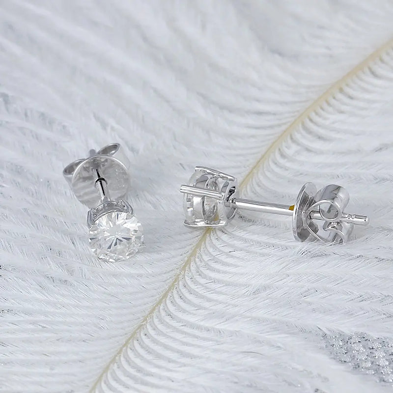 14k White Gold Moissanite Stud Earrings 1ctw Moissanite Engagement Rings & Jewelry | Luxus Moissanite