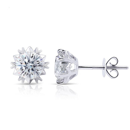 14k White Gold Moissanite Stud Earrings 2ctw Moissanite Engagement Rings & Jewelry | 14k White Gold Stud Earrings| Luxus Moissanite