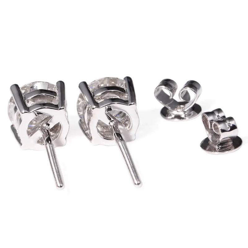 14k White Gold Moissanite Stud Earrings 2ctw Moissanite Engagement Rings & Jewelry | Luxus Moissanite
