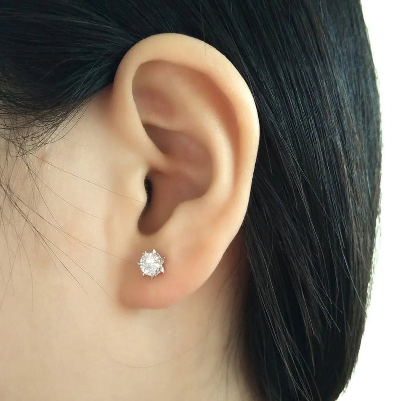 14k White Gold Moissanite Stud Earrings 2ctw Moissanite Engagement Rings & Jewelry | Luxus Moissanite