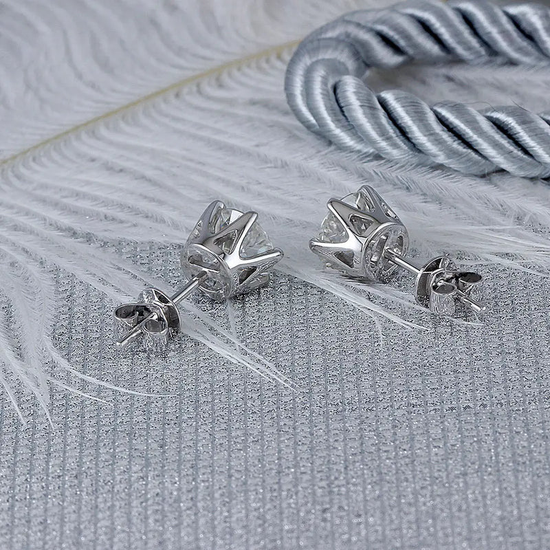 14k White Gold Moissanite Stud Earrings 2ctw Moissanite Engagement Rings & Jewelry | Luxus Moissanite