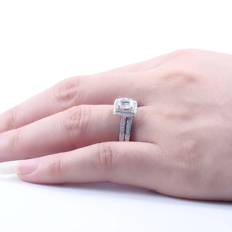 14k White Gold Moissanite Wedding Set (Rings Can Be Bought Separately) Moissanite Engagement Rings & Jewelry | Luxus Moissanite