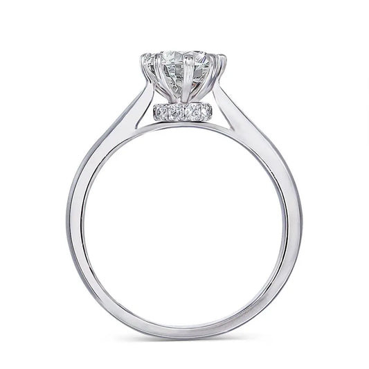 14k White Gold Octagon Cut Hidden Halo Moissanite Ring 1ct Moissanite Engagement Rings & Jewelry | Luxus Moissanite | Latest Engagement Ring Styles