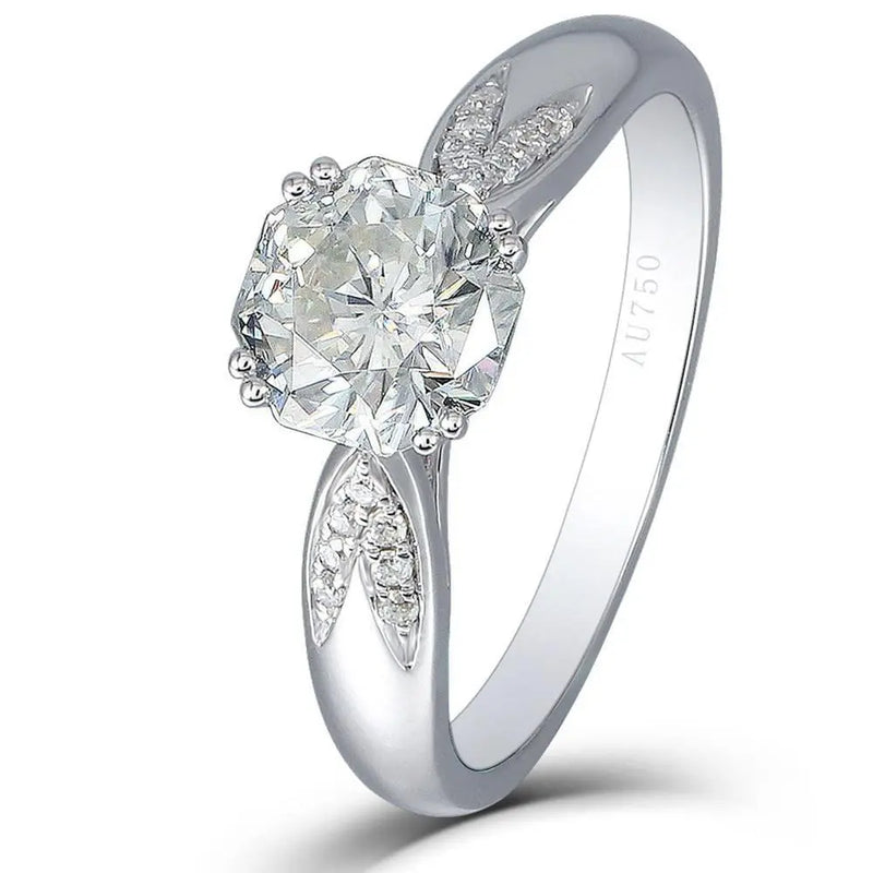 14k White Gold Octagon Cut Moissanite Ring 1ct Center Stone Moissanite Engagement Rings & Jewelry | Luxus Moissanite