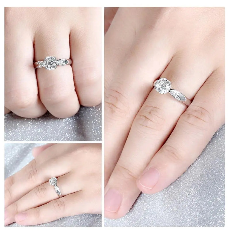 14k White Gold Octagon Cut Moissanite Ring 1ct Center Stone Moissanite Engagement Rings & Jewelry | Luxus Moissanite