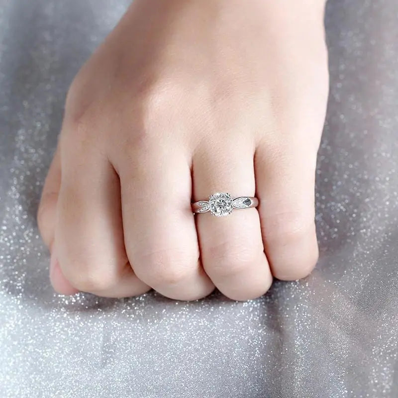 14k White Gold Octagon Cut Moissanite Ring 1ct Center Stone Moissanite Engagement Rings & Jewelry | Luxus Moissanite |  Women and Rings 