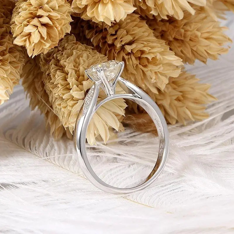 14k White Gold Octagon Cut Moissanite Ring 1ct Center Stone Moissanite Engagement Rings & Jewelry | Luxus Moissanite |  Women and Rings 