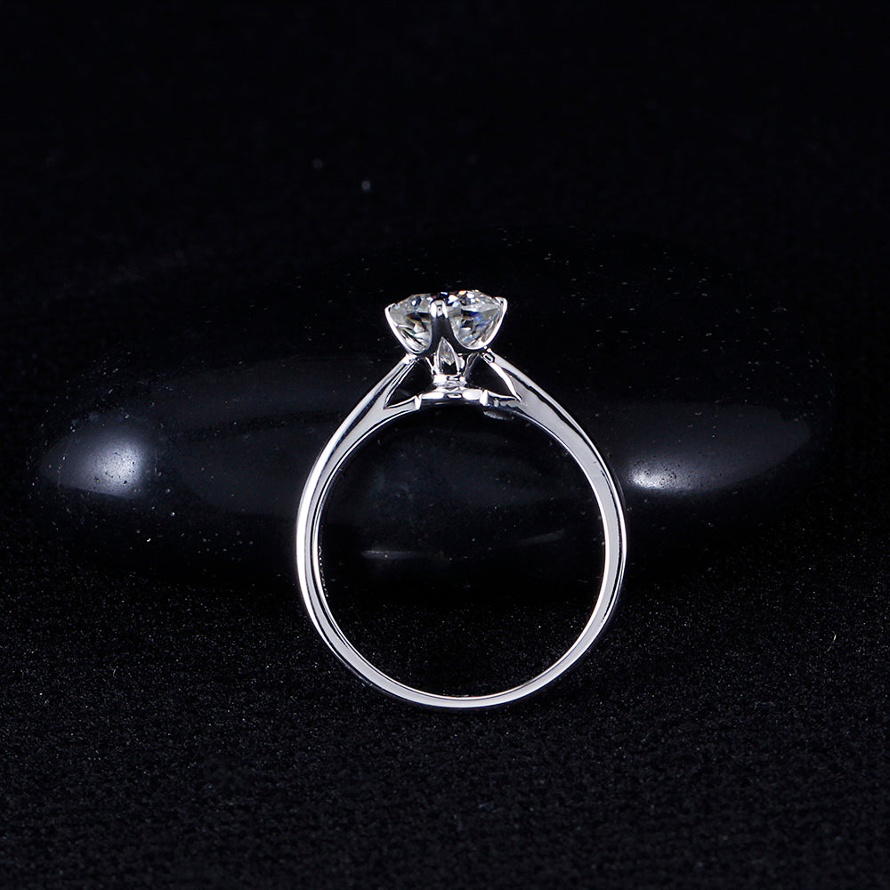 14k White Gold Octagon Cut Solitaire Moissanite Ring 1ct Moissanite Engagement Rings & Jewelry | Luxus Moissanite