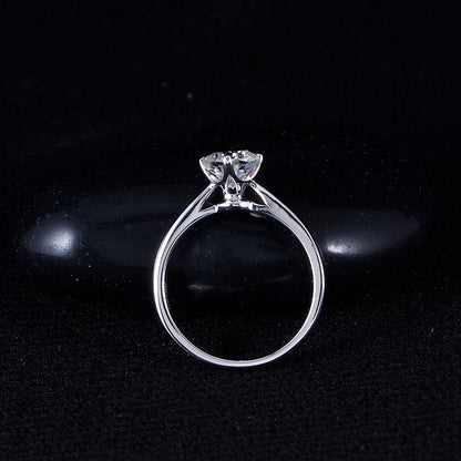 14k White Gold Octagon Cut Solitaire Moissanite Ring 1ct Moissanite Engagement Rings & Jewelry | Luxus Moissanite