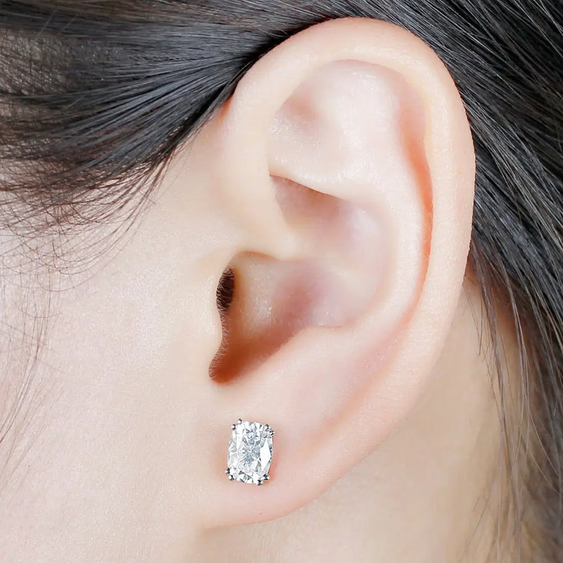 14k White Gold Oval Cut Moissanite Earrings 2ctw Moissanite Engagement Rings & Jewelry | Luxus Moissanite