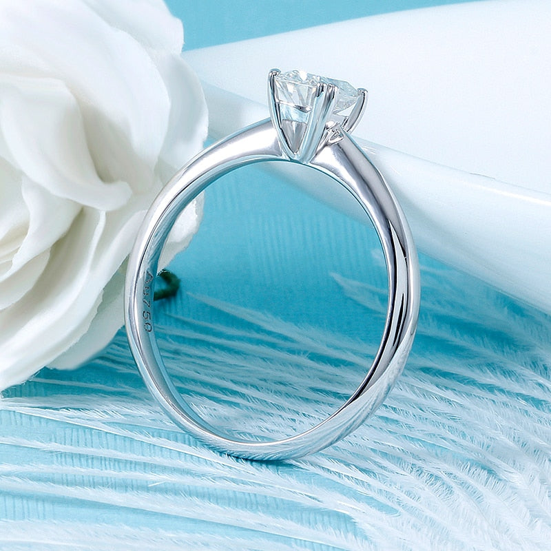 14k White Gold Oval Cut Moissanite Ring 1ct Moissanite Engagement Rings & Jewelry | Luxus Moissanite