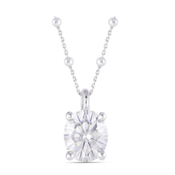14k White Gold Oval Moissanite Necklace 2ct Moissanite Engagement Rings & Jewelry | Luxus Moissanite