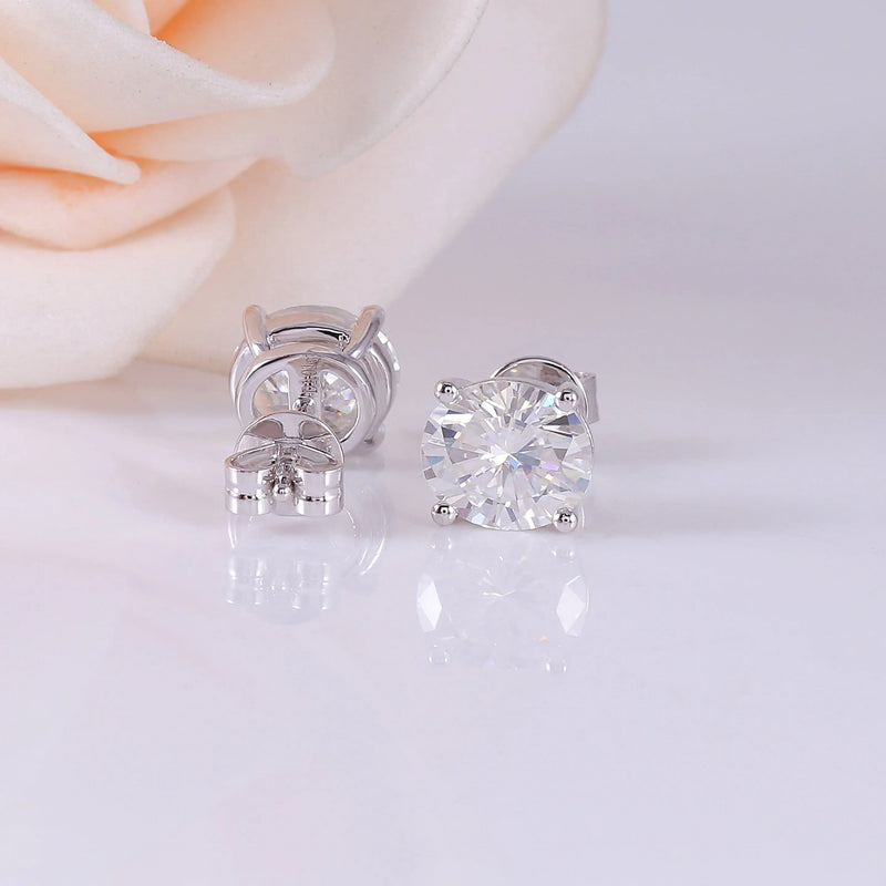14k White Gold Oval Moissanite Stud Earrings 2ctw Moissanite Engagement Rings & Jewelry | Luxus Moissanite