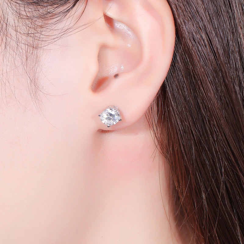 14k White Gold Oval Moissanite Stud Earrings 2ctw Moissanite Engagement Rings & Jewelry | Luxus Moissanite